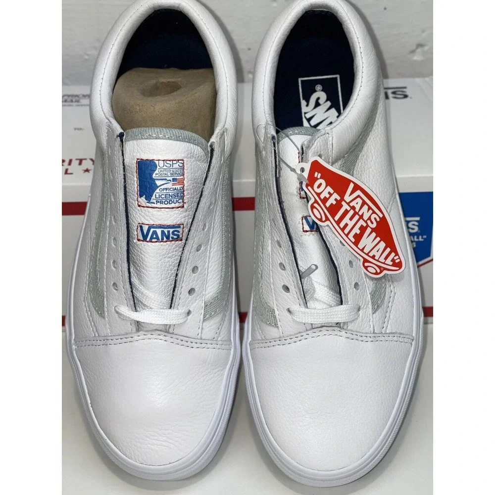 Vans Sneakers Old Skool USPS Denim White Leather Women's Size 5 New‎